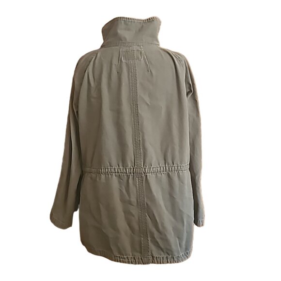 matty m army style cargo jacket long pockets zipper front cargo army style green - Picture 4 of 15